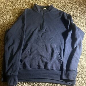 Soffe Blue Zip Up Sweater with Stand-Up Collar